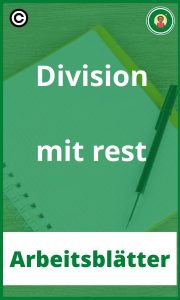 Division mit rest PDF Arbeitsblätter