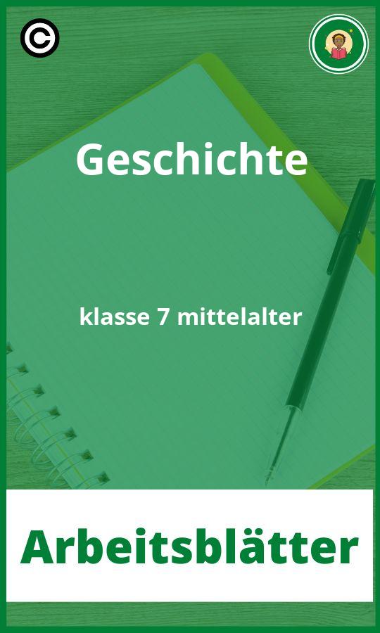 Arbeitsblätter Geschichte klasse 7 mittelalter PDF