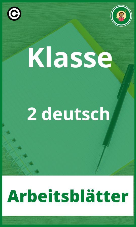 Arbeitsblätter Klasse 2 deutsch PDF