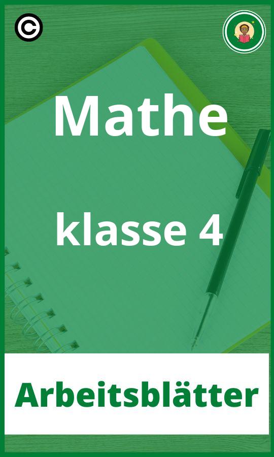 Mathe klasse 4 Arbeitsblätter PDF