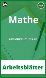 Mathe zahlenraum bis 20 PDF Arbeitsblätter