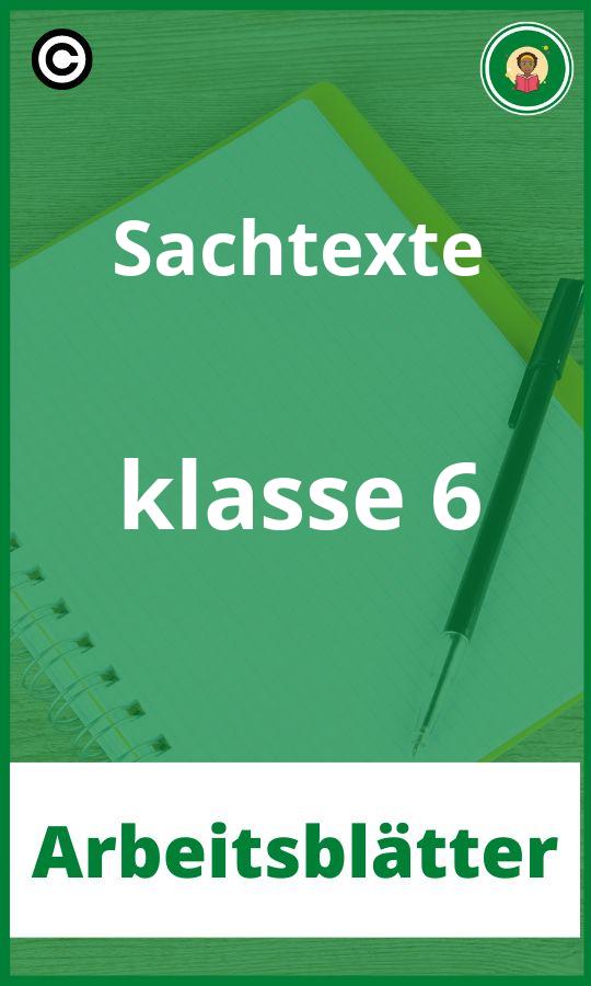 Sachtexte klasse 6 PDF Arbeitsblätter