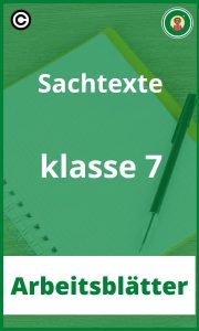 Arbeitsblätter Sachtexte klasse 7 PDF