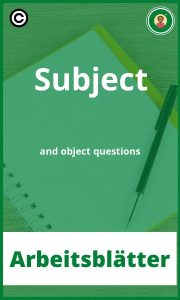 Subject and object questions Arbeitsblätter PDF