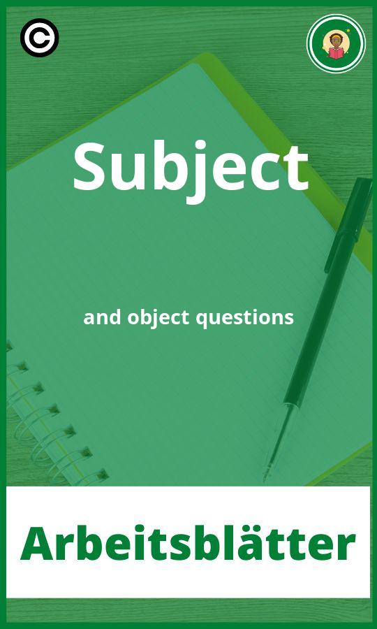Arbeitsblätter Subject and object questions PDF